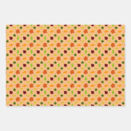 Pumpkin Gewürz 3 Koordiniert Herbst Herbst Geburts Geschenkpapier Set