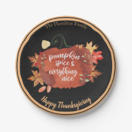 Pumpkin Gewürz & Alles Gute Erntedank Schwarz Pappteller