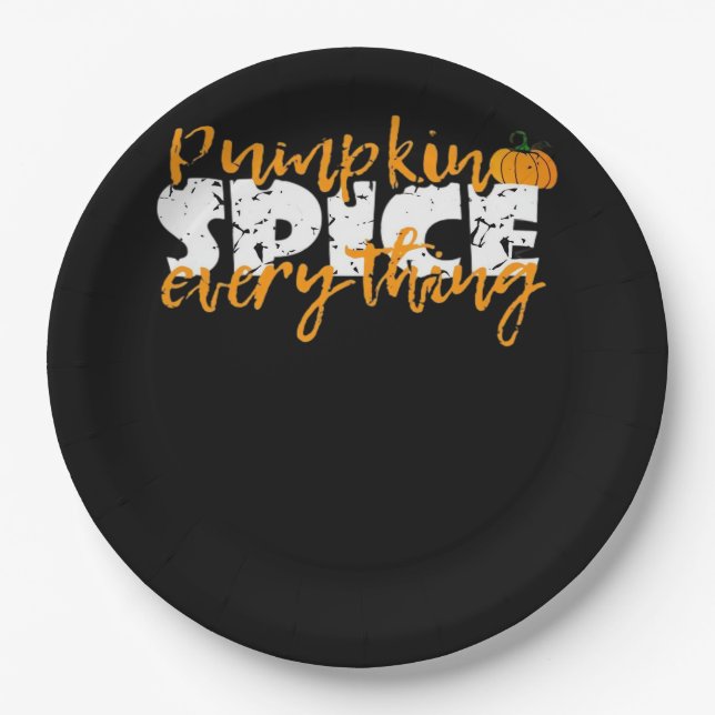 Pumpkin Gewürz Alles Halloween Funny Pappteller (Vorderseite)