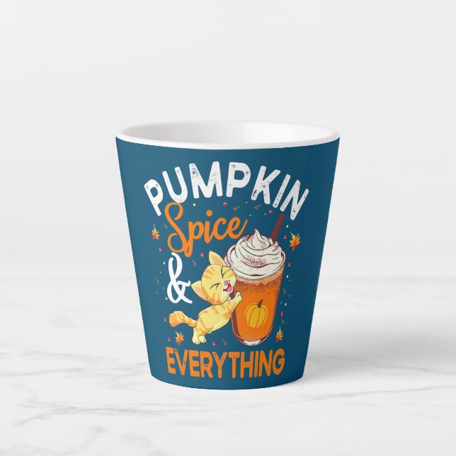 Pumpkin Gewürz Alles Katze Lover Niedlich Herbst Milchtasse (Vorderseite)