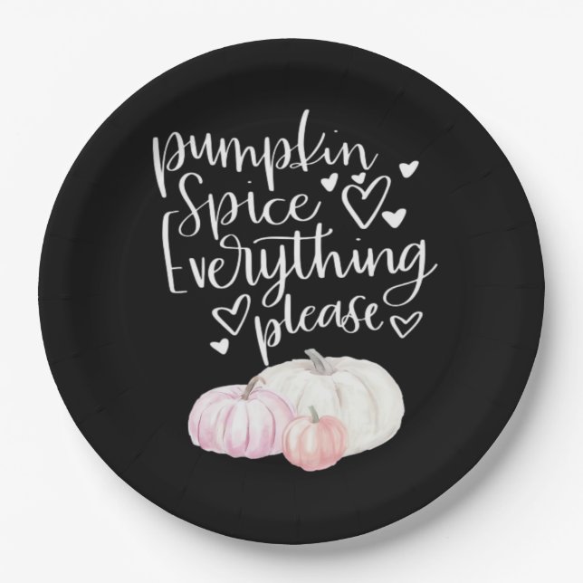 Pumpkin Gewürz Alles lockige Halloween Pappteller (Vorderseite)