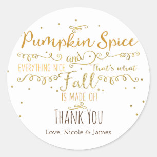 Pumpkin Gewürz & Alles Nizza Fall Gefallen Runder Aufkleber