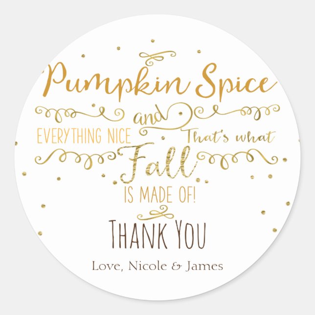 Pumpkin Gewürz & Alles Nizza Fall Gefallen Runder Aufkleber (Vorderseite)