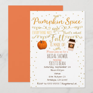 Pumpkin Gewürz & Alles Nizza Herbst Einladungen