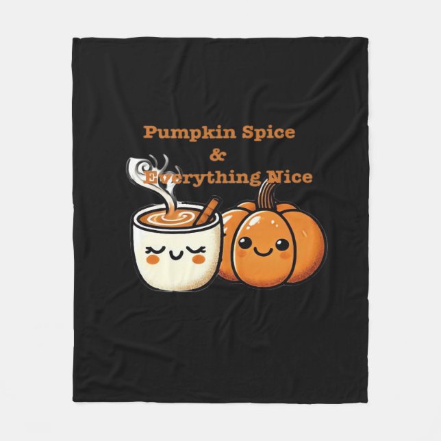 Pumpkin Gewürz & Alles Nizza - Herbst Fleecedecke (Vorderseite)