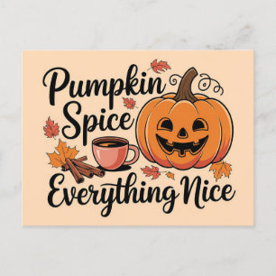 "Pumpkin Gewürz & Everything Nice" Autumn Grafik Feiertagspostkarte