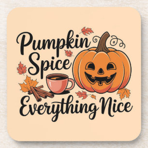 "Pumpkin Gewürz & Everything Nice" Autumn Grafik Getränkeuntersetzer