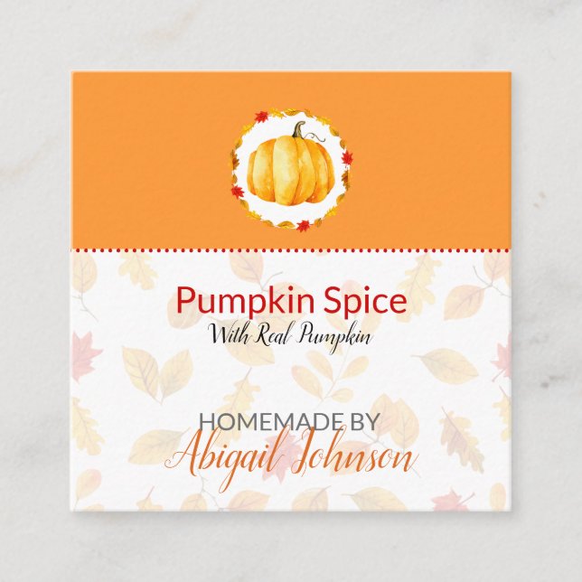 Pumpkin Gewürz hausgemachte Bath & Body Label | Ta Quadratische Visitenkarte (Vorderseite)