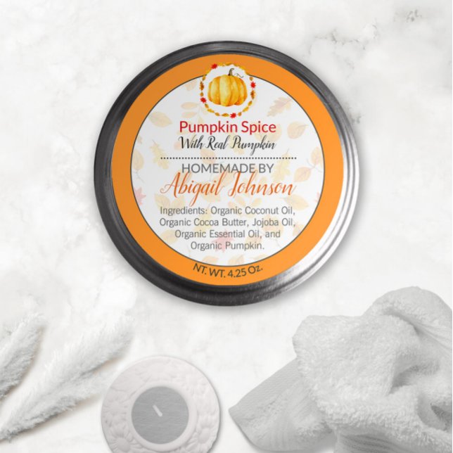 Pumpkin Gewürz hausgemachte Body Butter oder Jelly Runder Aufkleber (Von Creator hochgeladen)