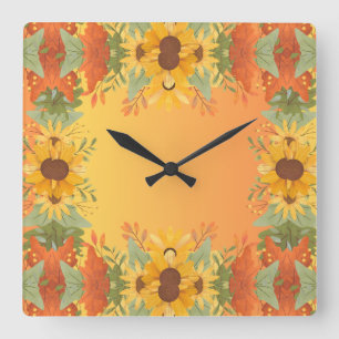 Pumpkin Gewürz Herbst Ernte Erntedank Din Quadratische Wanduhr