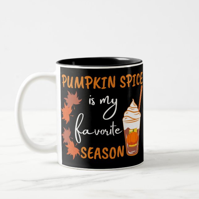Pumpkin Gewürz Herbst Saison Herbst Zweifarbige Tasse (Links)