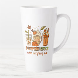 Pumpkin Gewürz Herbstgetränk Kunst Milchtasse