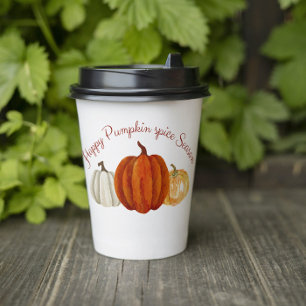 Pumpkin Gewürz Jahreszeit niedlicher Kürbis für He Pappbecher
