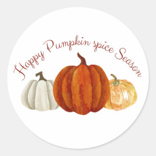 Pumpkin Gewürz Jahreszeit niedlicher Kürbis für He Runder Aufkleber
