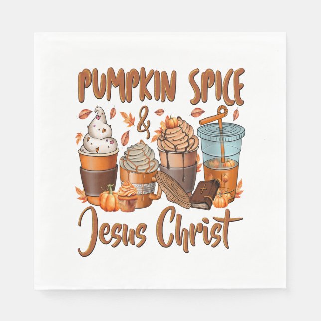 Pumpkin Gewürz Jesus Christus Serviette (Vorderseite)