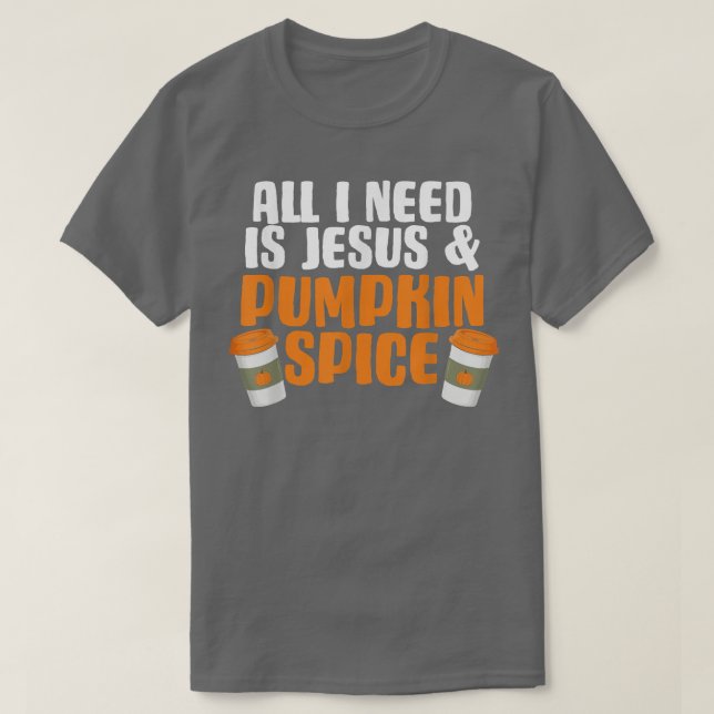 Pumpkin Gewürz Jesus Herbst Herbstsaison Religiöse T-Shirt (Design vorne)