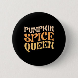 Pumpkin Gewürz Königin PSL Kaffee Lover Retro Fall Button