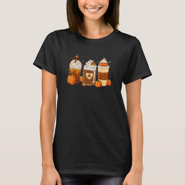 Pumpkin Gewürz LatFall Kaffee Erntedank für W T-Shirt (Vorderseite)