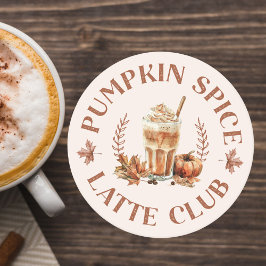 Pumpkin Gewürz Latte Club Herbst Herbst Runder Pappuntersetzer