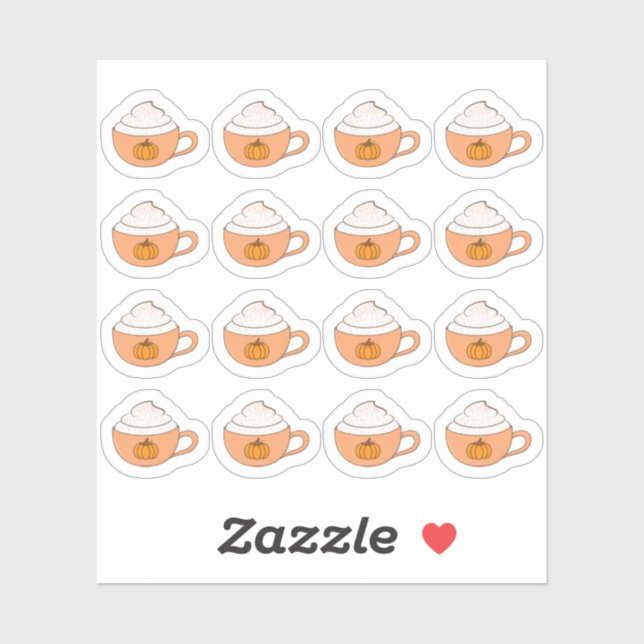 Pumpkin Gewürz Latte Cups Erntedank Gemütlich Herb Aufkleber (Blatt)
