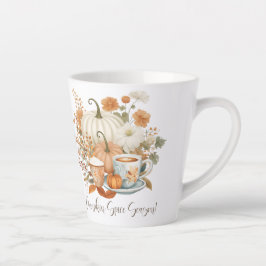 Pumpkin Gewürz Latte Fall Florale Herbst Blätter Milchtasse