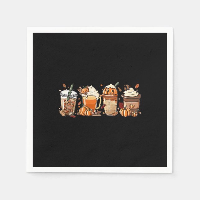 Pumpkin Gewürz Latte Fall Kaffee, Herbst Thanksgiv Serviette (Vorderseite)
