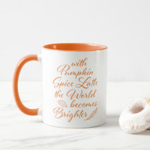 Pumpkin Gewürz Latte Fall Orange White