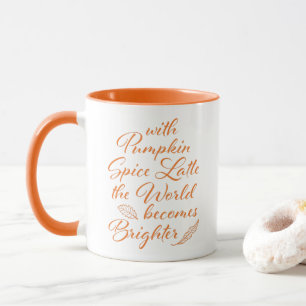 Pumpkin Gewürz Latte Fall Orange White Tasse