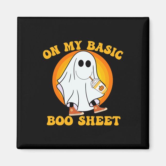 Pumpkin Gewürz Latte Fall Vibe Halloween Basic-Spa Magnet (Vorne)