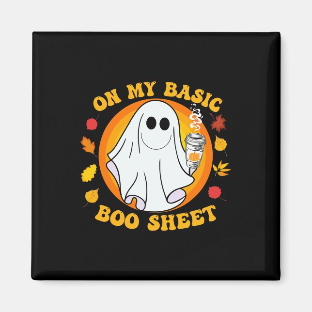 Pumpkin Gewürz Latte Fall Vibe Halloween Basic-Spa Magnet (Vorne)