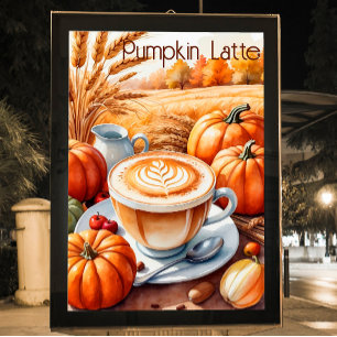 Pumpkin Gewürz Latte Herbstmauer Décor Poster