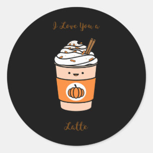 Pumpkin Gewürz Latte ich Liebe Sie ein Latte Runder Aufkleber
