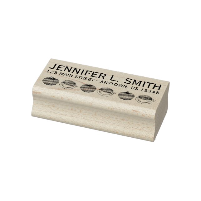 Pumpkin Gewürz Latte Kaffee Herbstadresse Gummistempel (Stempel)