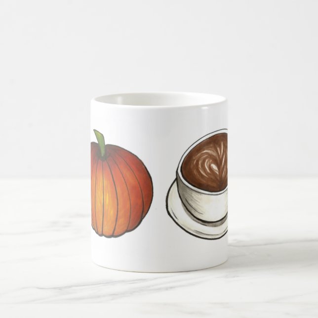 Pumpkin Gewürz Latte Kaffee Orange Pumpkins Tasse (Mittel)