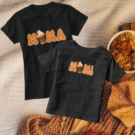Pumpkin Gewürz Latte Mama und Mini Fall Matching T-Shirt