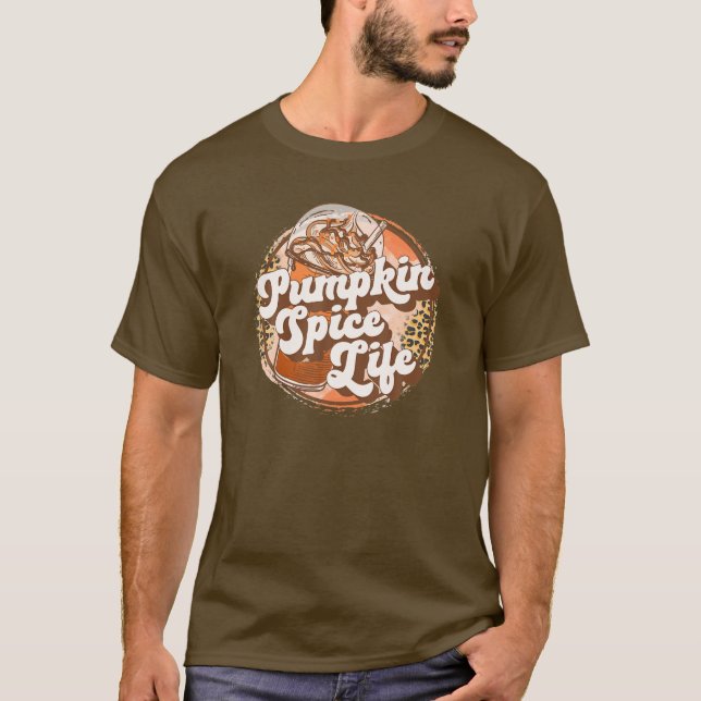 Pumpkin Gewürz Leopard Pumpkin Cheetah Kaffee T-Shirt (Vorderseite)