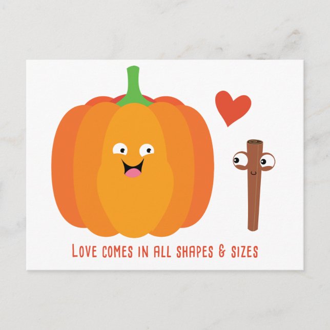 Pumpkin Gewürz-Liebe Niedlicher Fall Postkarte (Vorderseite)
