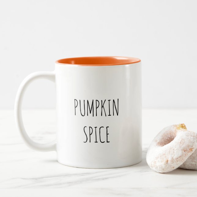 Pumpkin Gewürz Minimalistisch Kaffee Tasse (Mit Donut)