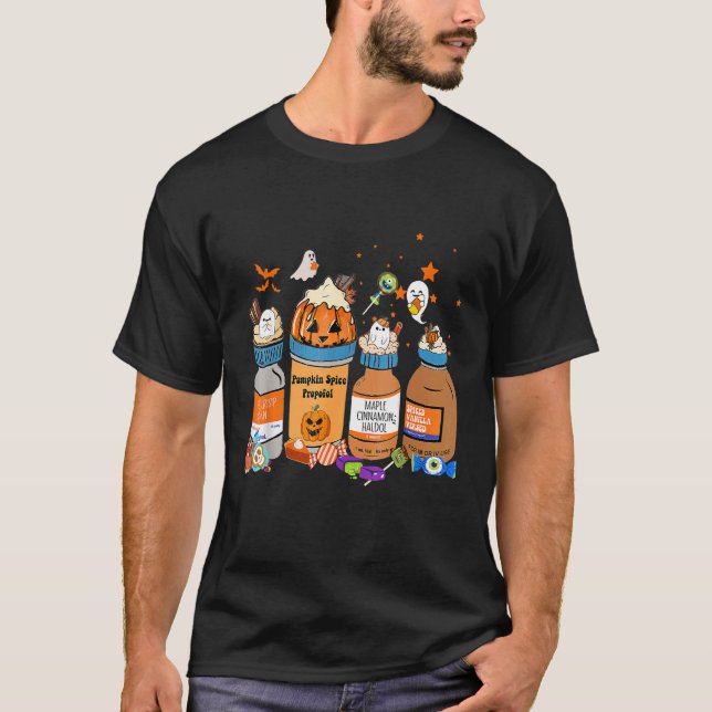 Pumpkin Gewürz Propofol Ativan Versed Haldol Hallo T-Shirt (Vorderseite)