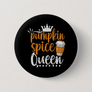 Pumpkin Gewürz Queen Funny Erntedank fallen Gesche Button