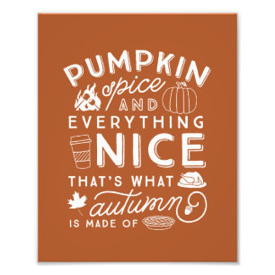 Pumpkin Gewürz Typografische Herbstkunst drucken Fotodruck