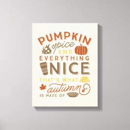 Pumpkin Gewürz Typografische Herbstkunst Leinwanddruck
