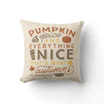 Pumpkin Gewürz Typografisches Herbstwirbelkissen