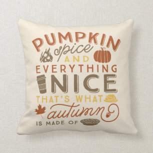 Pumpkin Gewürz Typografisches Herbstwirbelkissen Kissen