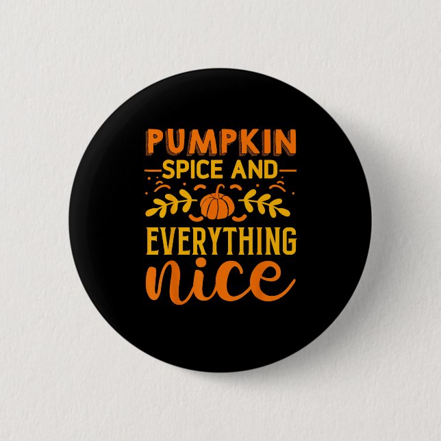 Pumpkin Gewürz und alles Gute Funny Flatth und Button (Vorderseite)