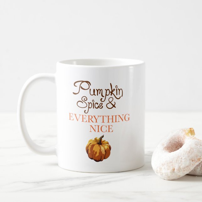 Pumpkin Gewürz und alles Gute Herbst Tasse (Mit Donut)