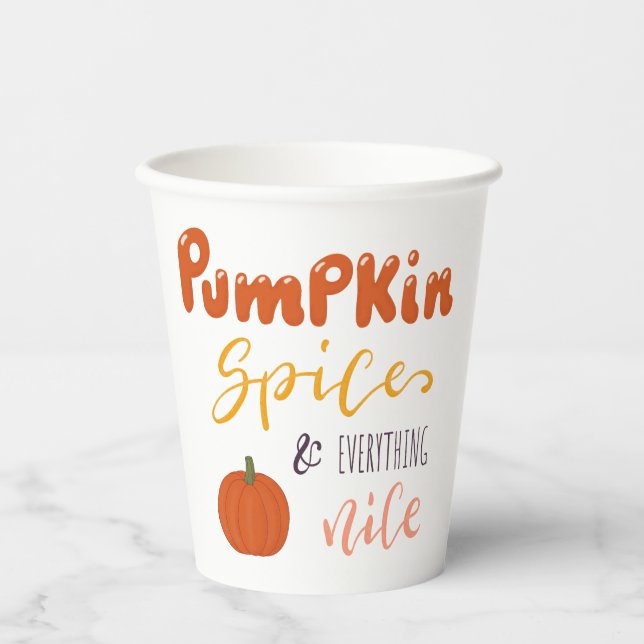 Pumpkin Gewürz und alles Gute Pappbecher (Vorderseite)