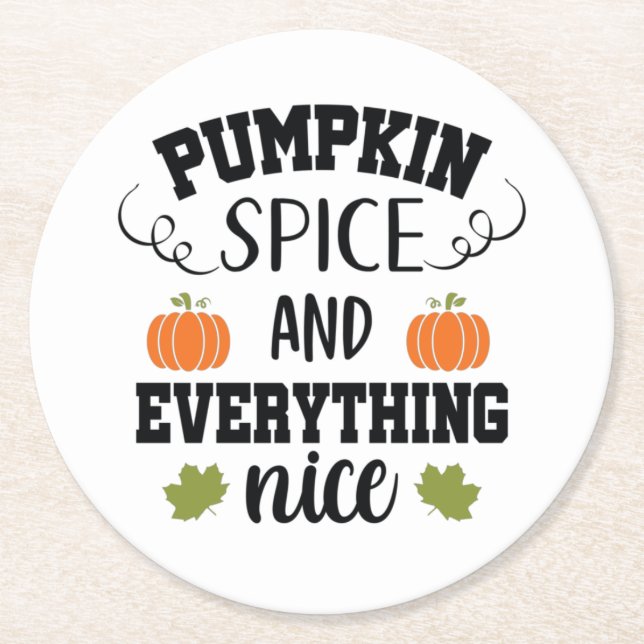 Pumpkin Gewürz und alles Nizza 2 Runder Pappuntersetzer (Vorderseite)