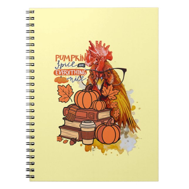 Pumpkin Gewürz und alles Nizza Fall Hühnchen Vib Notizblock (Vorderseite)