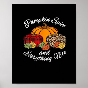 Pumpkin Gewürz und alles Nizza Fall Kariert Leopa Poster